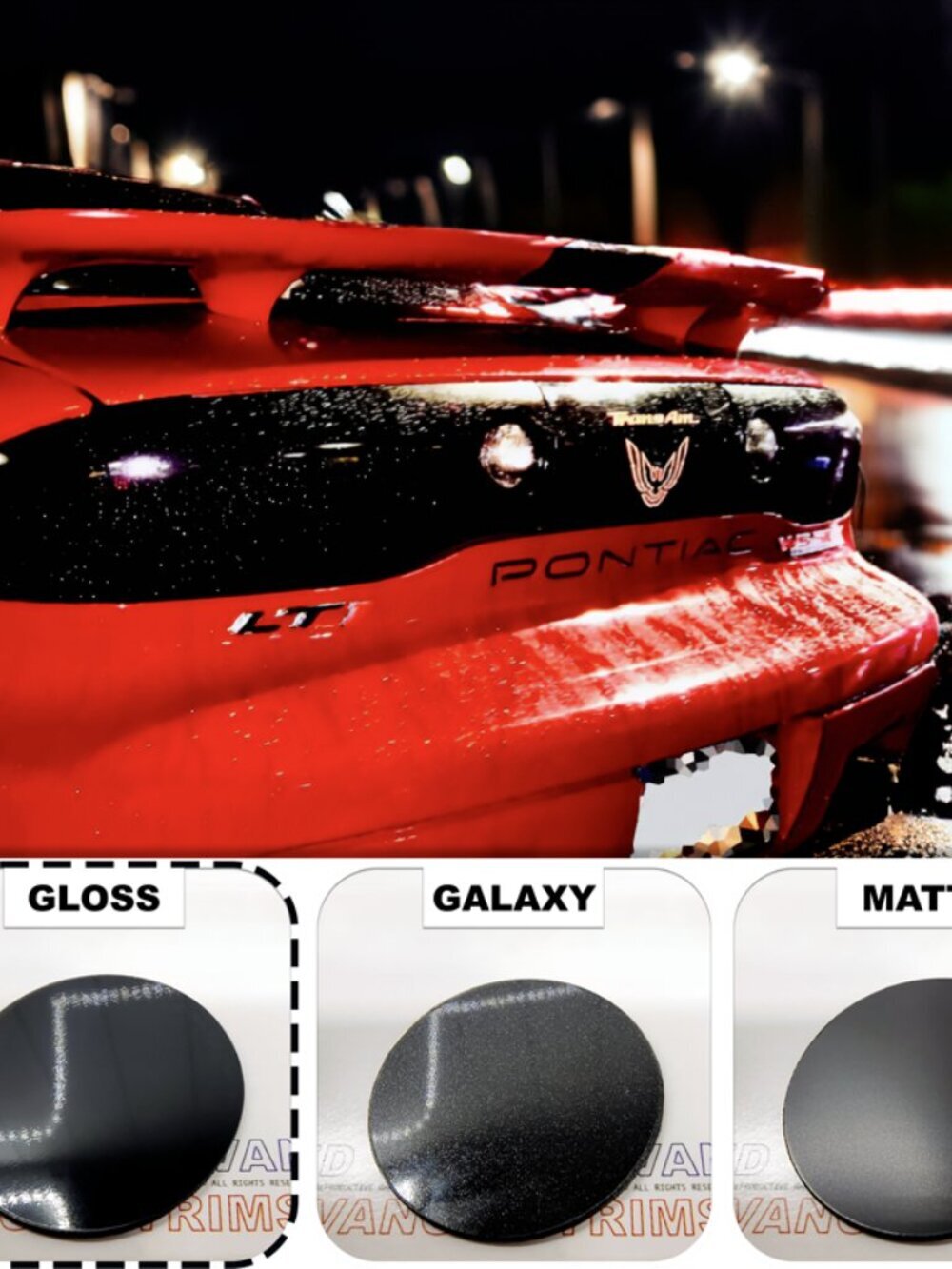 Pontiac FireBird/Trans Am 1993-2002 Rear Bumper ABS Letters Inserts Gloss Black